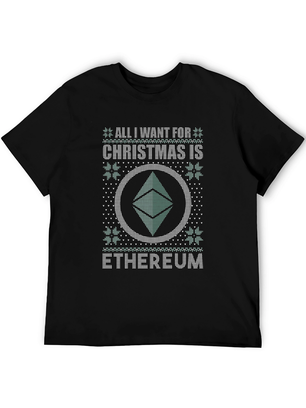 Ethereum Ugly Christmas Sweater Style T-Shirt