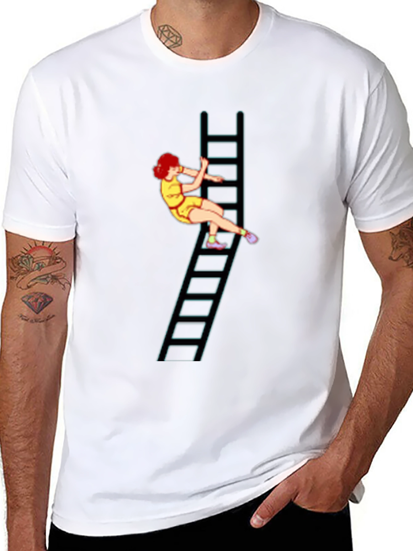 Ladder Girl Graphic Tee - Black