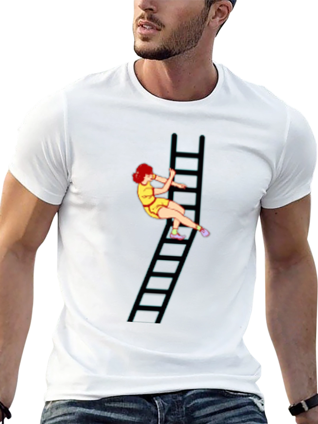 Ladder Girl Graphic Tee - Black