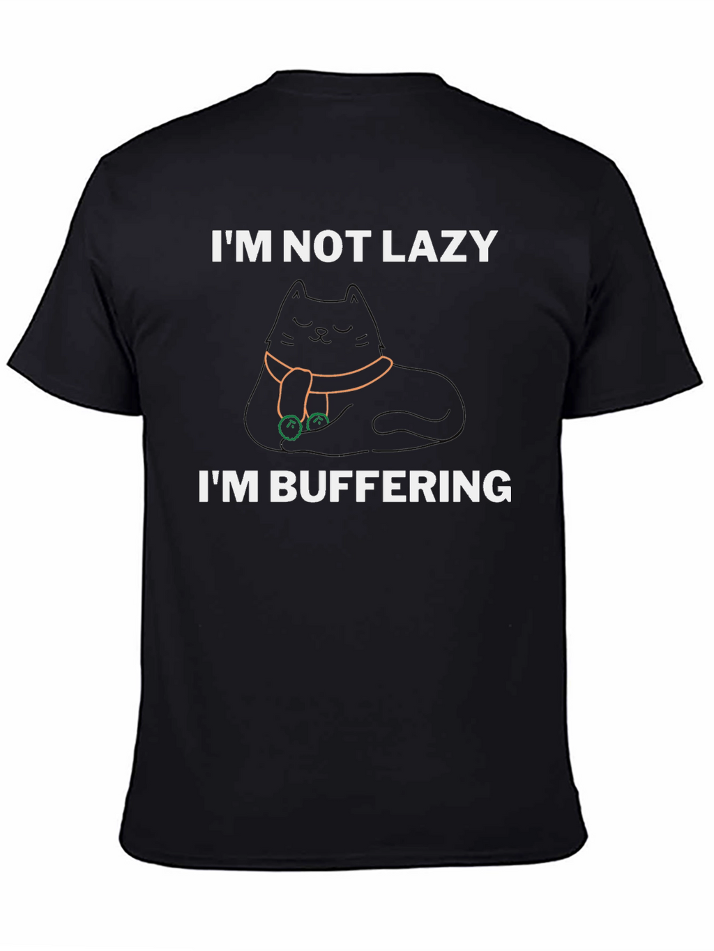 Im Not Lazy Im Buffering Black T-Shirt