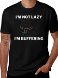 Im Not Lazy Im Buffering Black T-Shirt