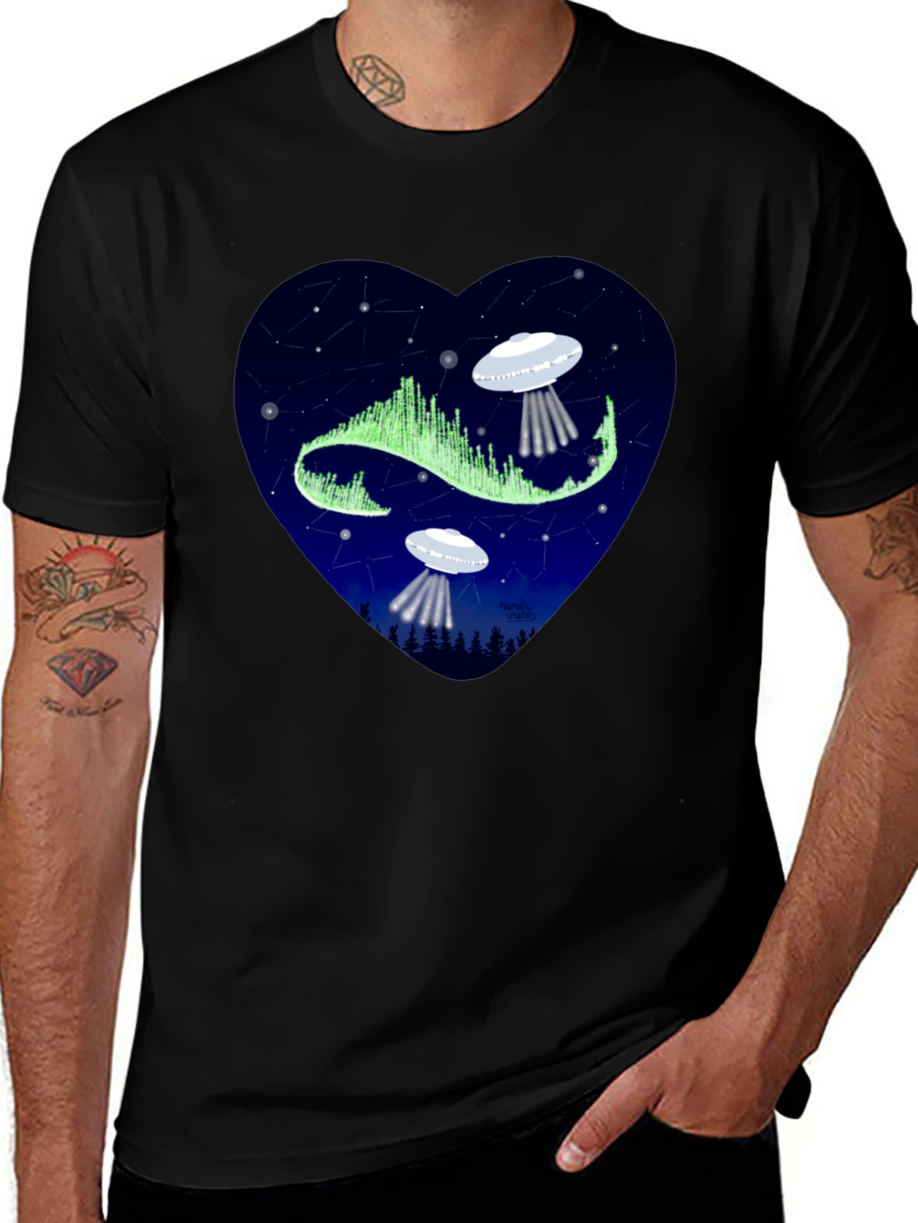 Cosmic Love: UFO Heart Graphic Tee