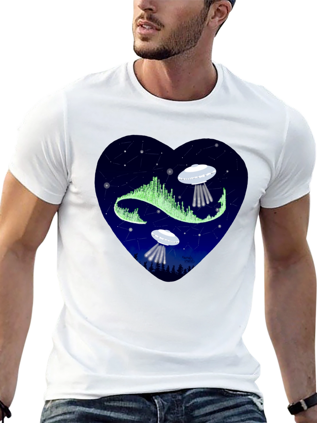 Cosmic Love: UFO Heart Graphic Tee