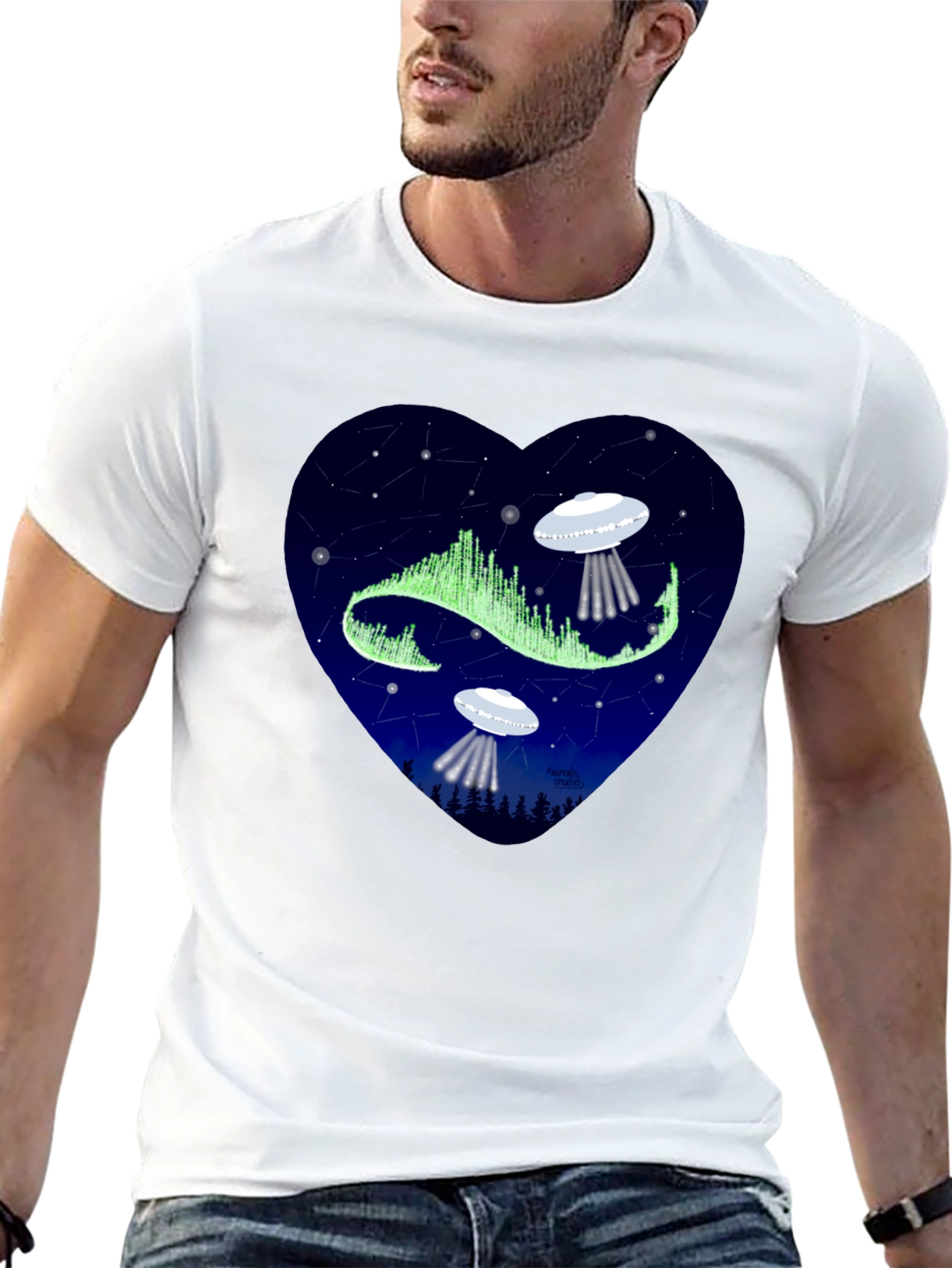 Cosmic Love: UFO Heart Graphic Tee
