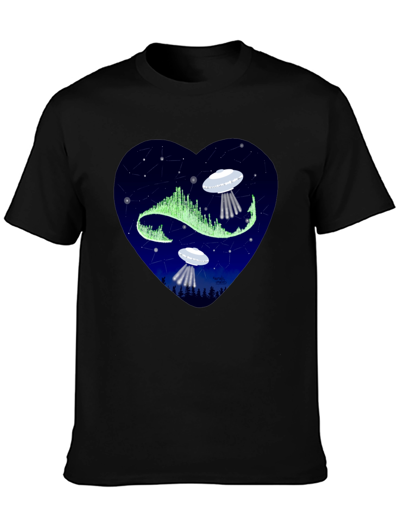 Cosmic Love: UFO Heart Graphic Tee