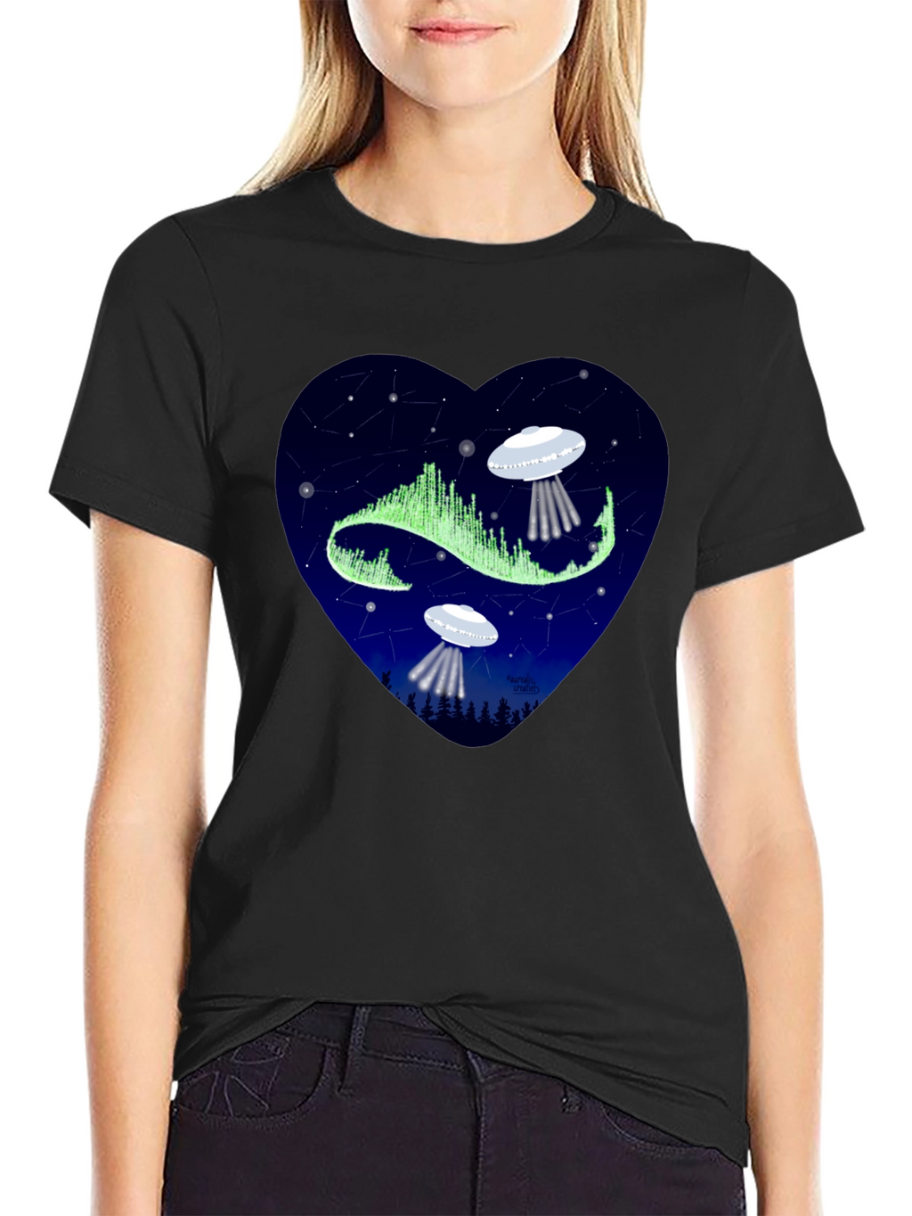 Cosmic Love: UFO Heart Graphic Tee
