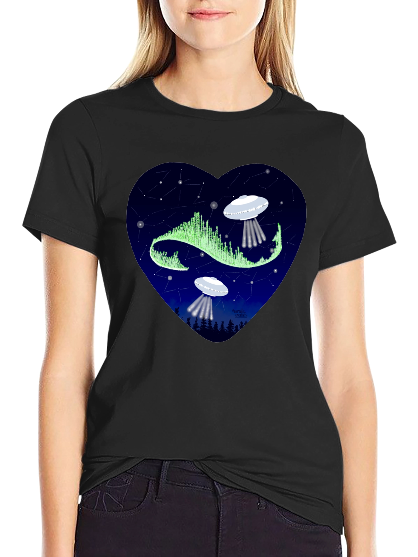 Cosmic Love: UFO Heart Graphic Tee