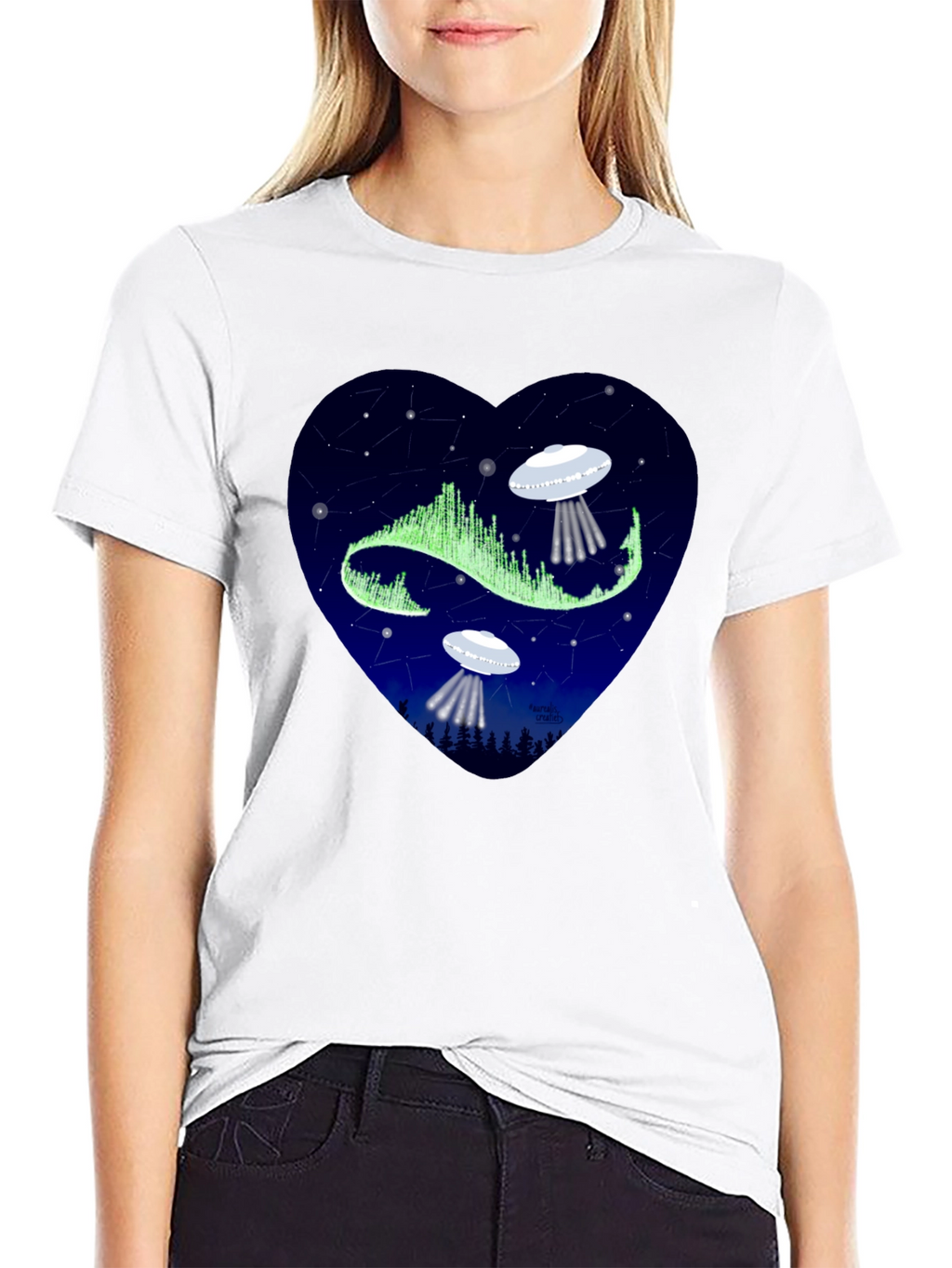 Cosmic Love: UFO Heart Graphic Tee