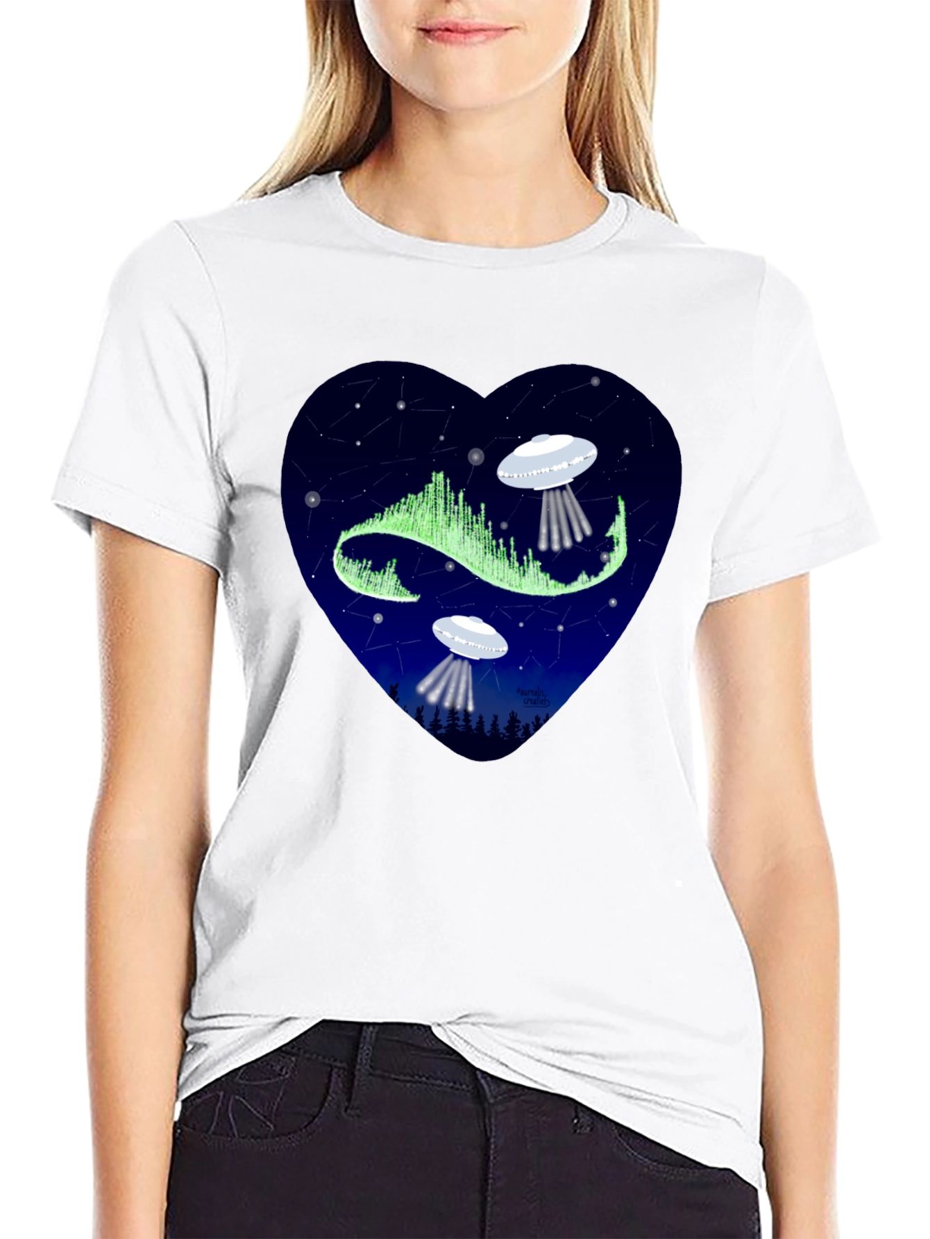 Cosmic Love: UFO Heart Graphic Tee
