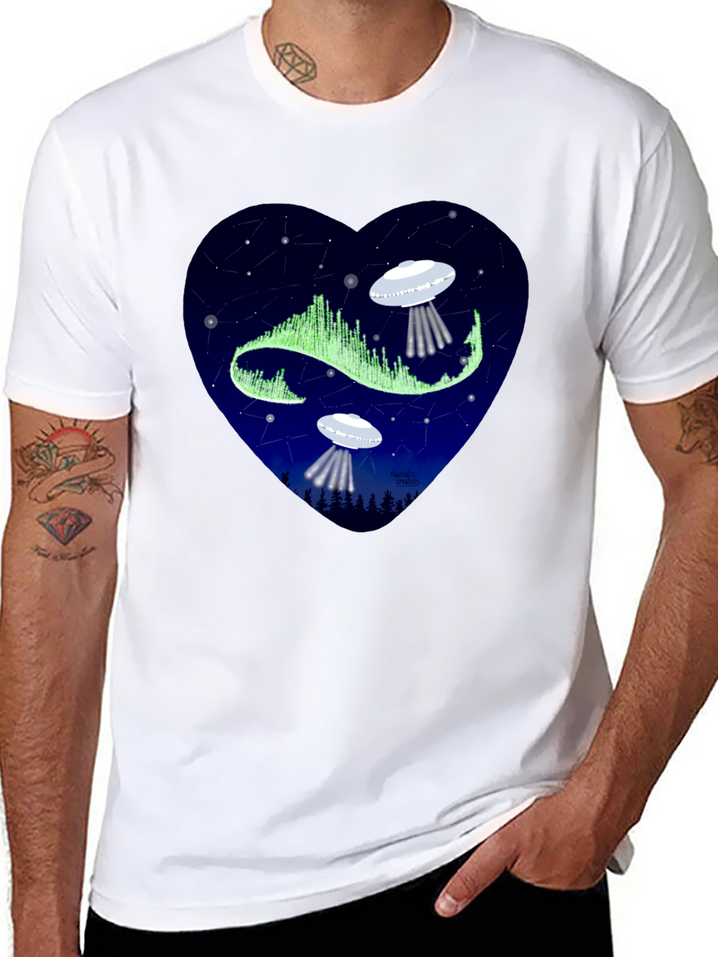 Cosmic Love: UFO Heart Graphic Tee