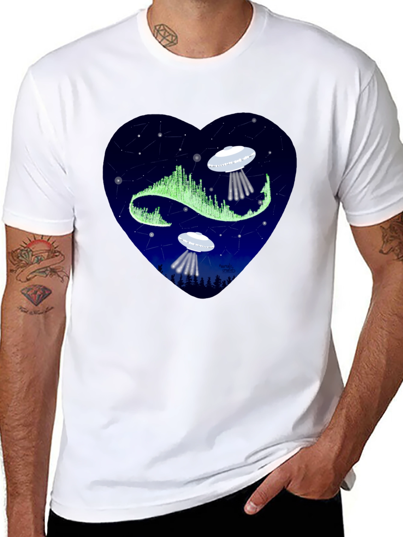 Cosmic Love: UFO Heart Graphic Tee
