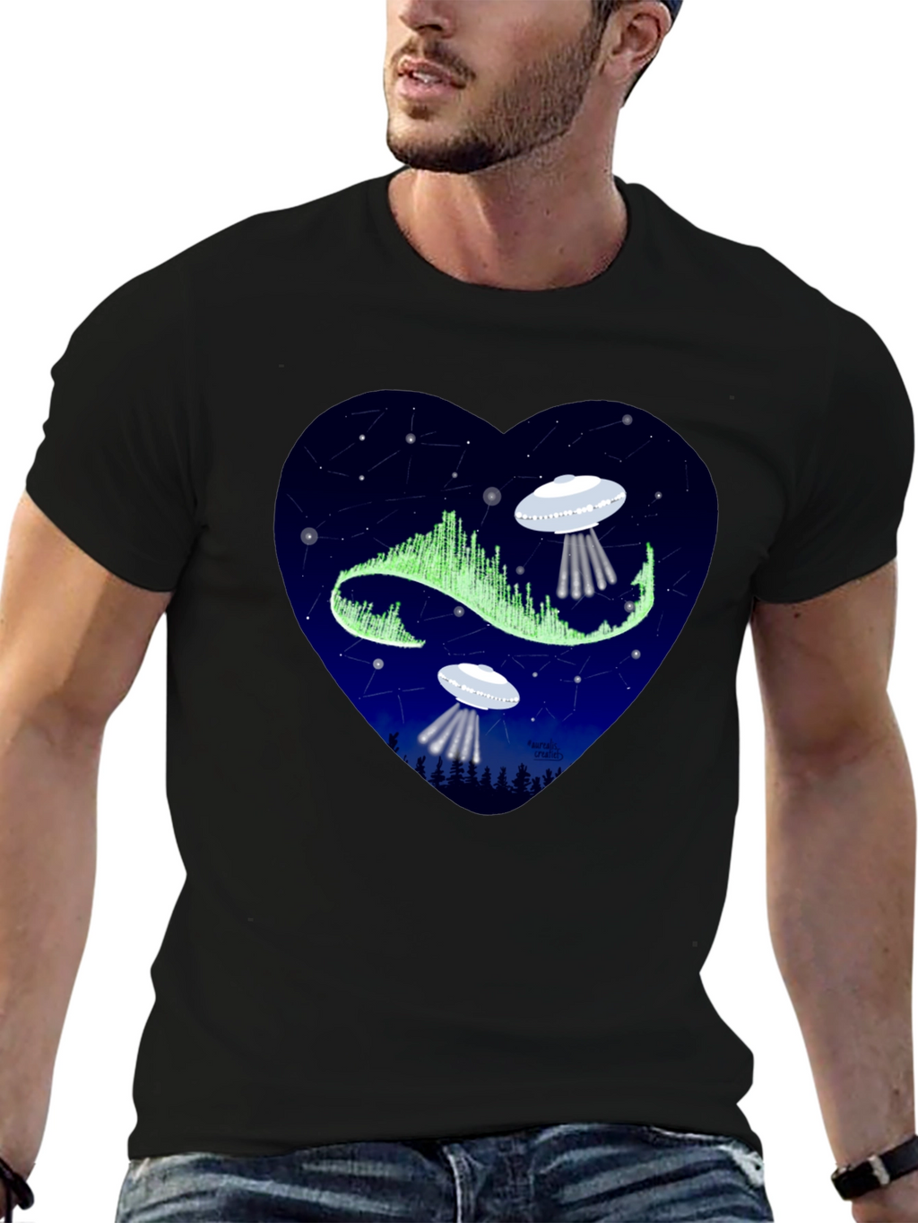 Cosmic Love: UFO Heart Graphic Tee