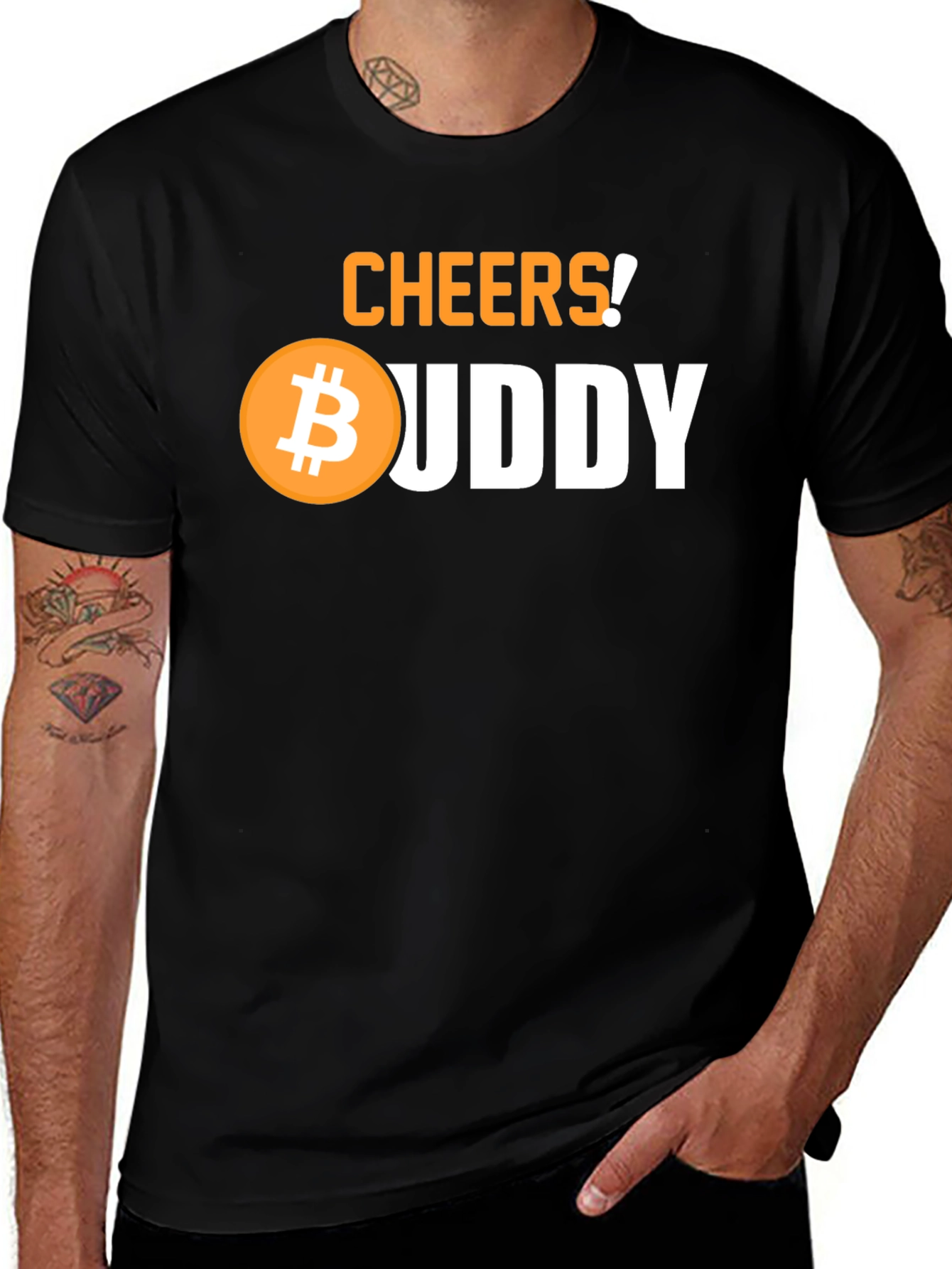Cheers Bitcoin Buddy Black Graphic Tee