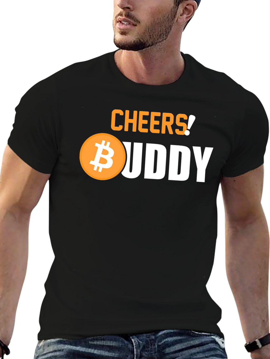 Cheers Bitcoin Buddy Black Graphic Tee