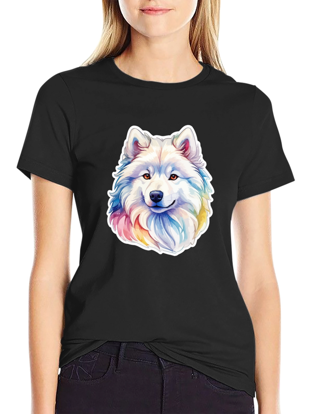 Rainbow Husky Graphic Tee - Mens Black T-Shirt