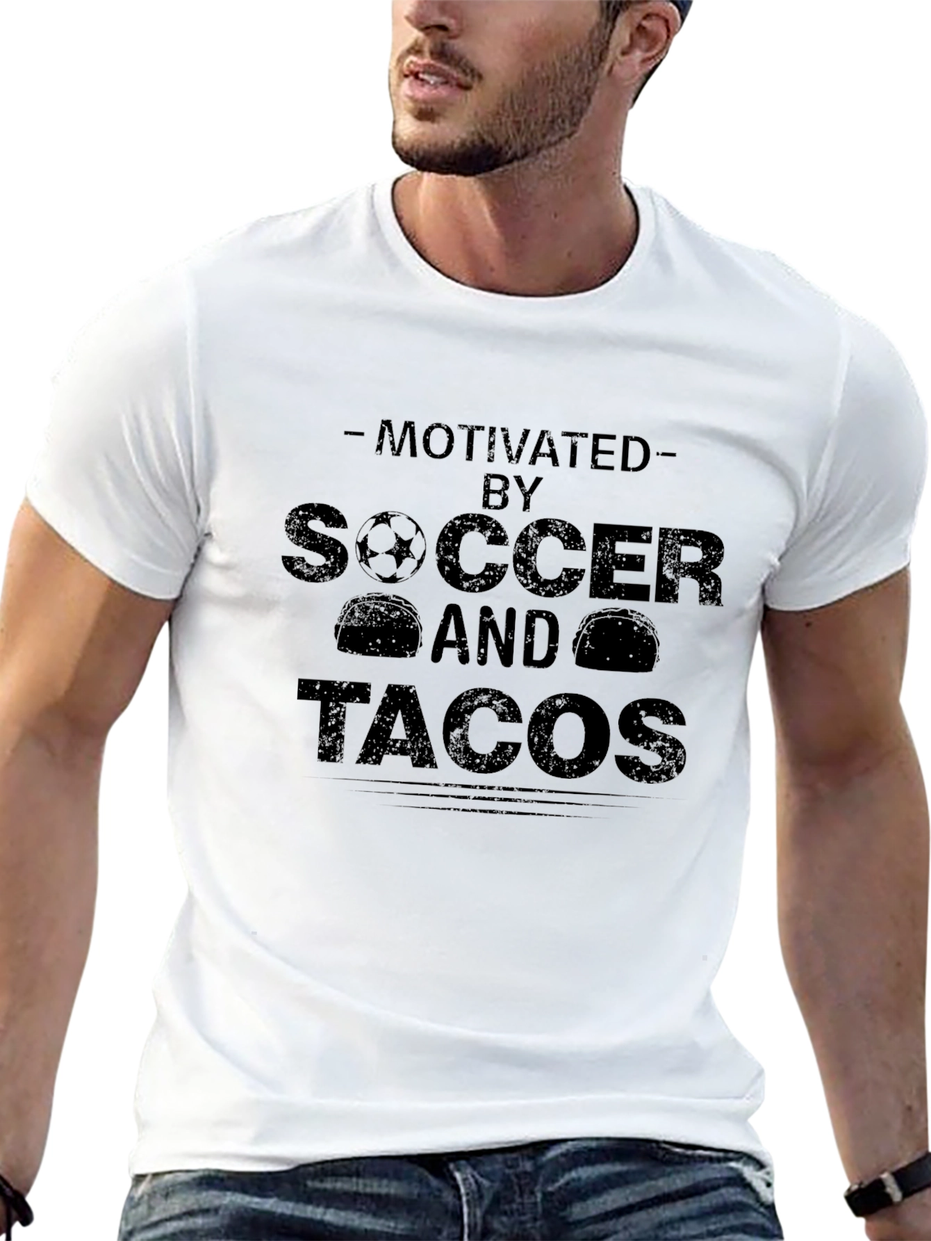 Motivated By Soccer & Tacos Graphic T-Shirt