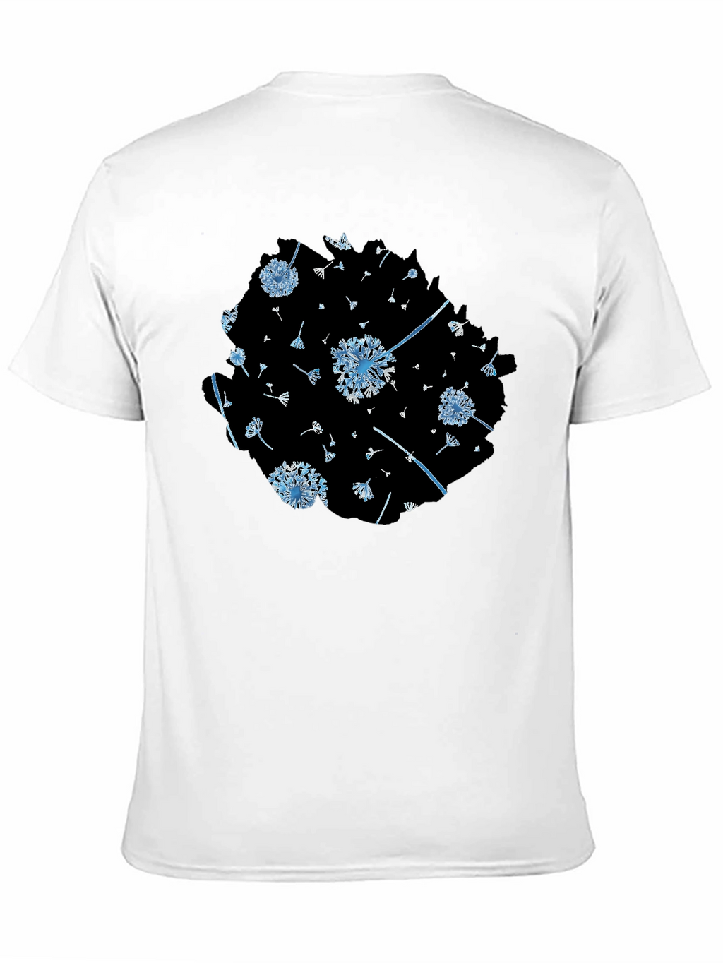 Dandelion Print Black Tee - Stylish & Unique Design