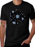 Dandelion Print Black Tee - Stylish & Unique Design