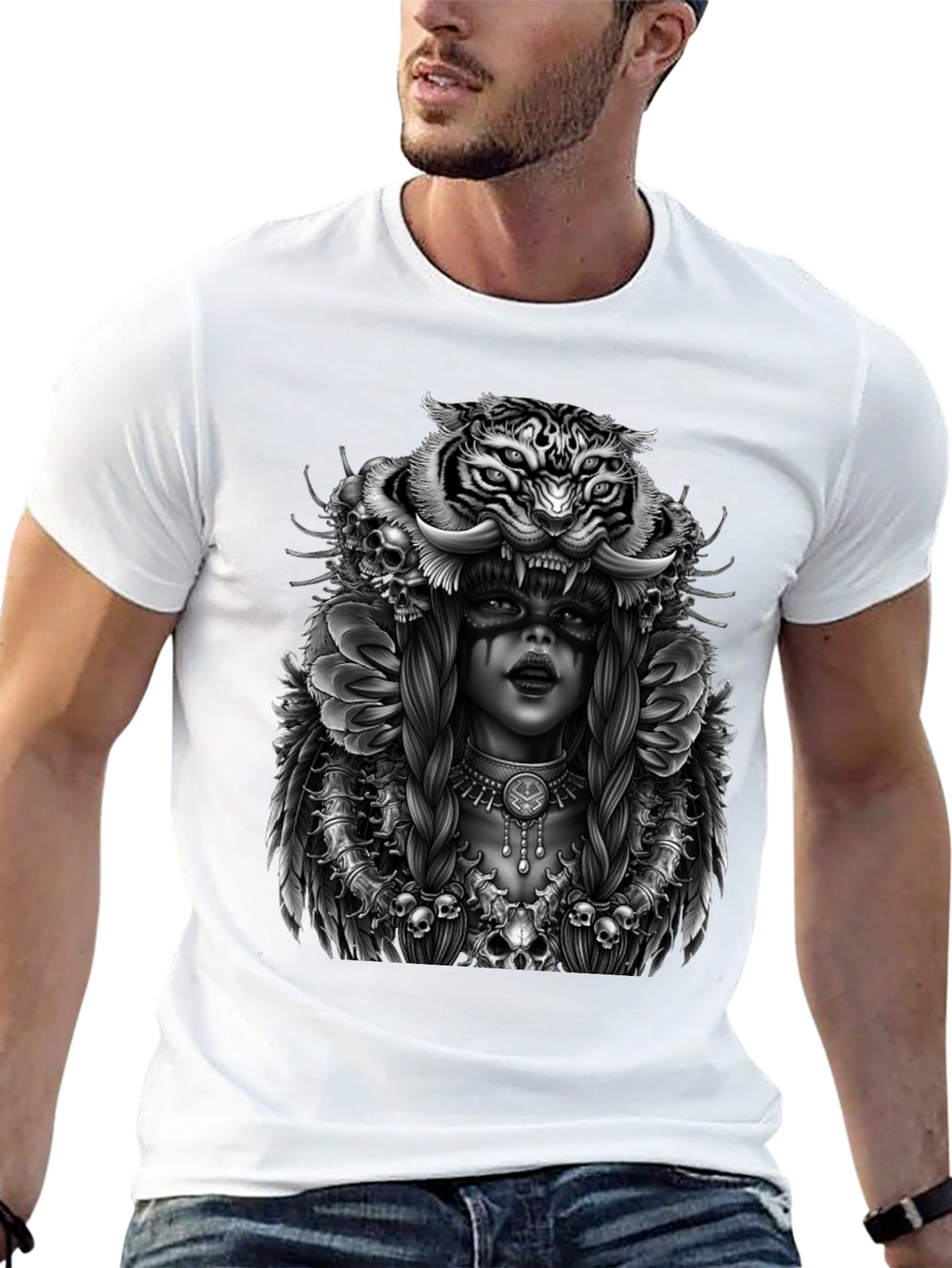 Tiger Queen Graphic T-Shirt - Unisex Black Tee