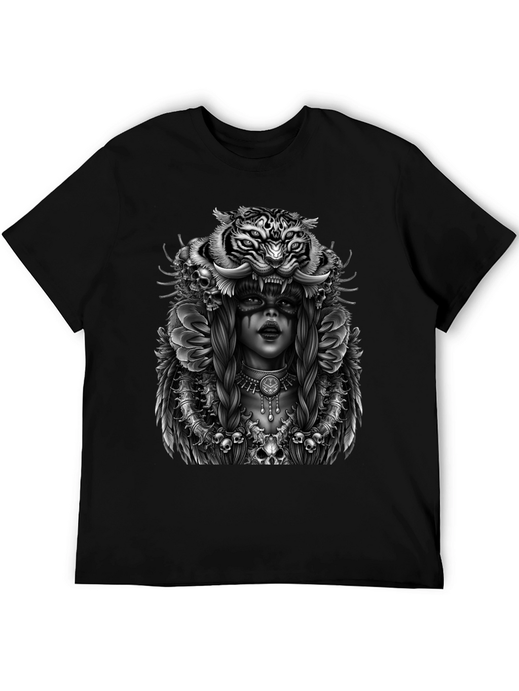 Tiger Queen Graphic T-Shirt - Unisex Black Tee