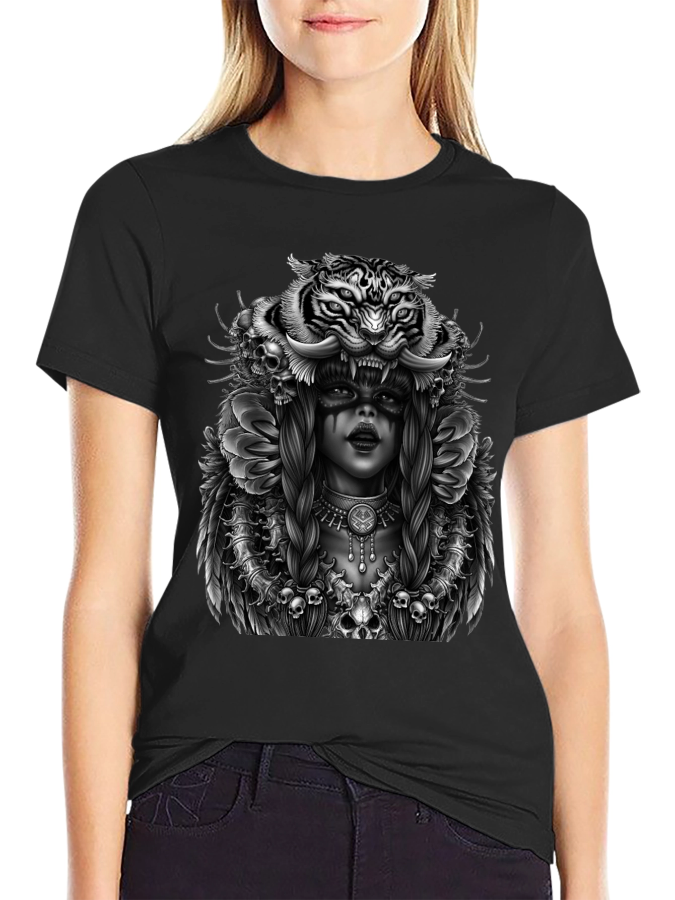 Tiger Queen Graphic T-Shirt - Unisex Black Tee