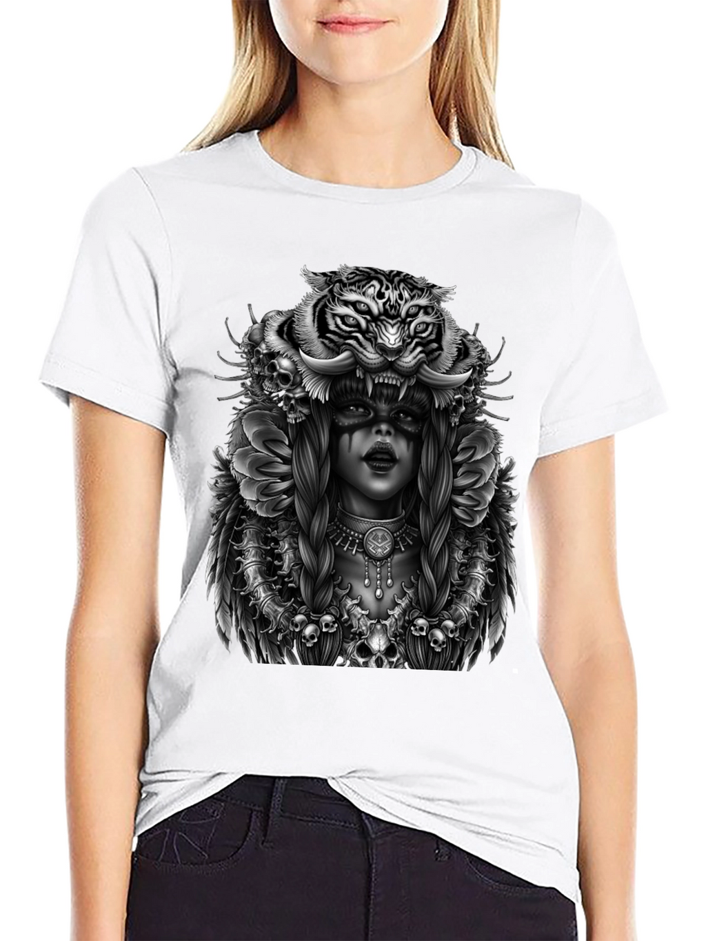 Tiger Queen Graphic T-Shirt - Unisex Black Tee