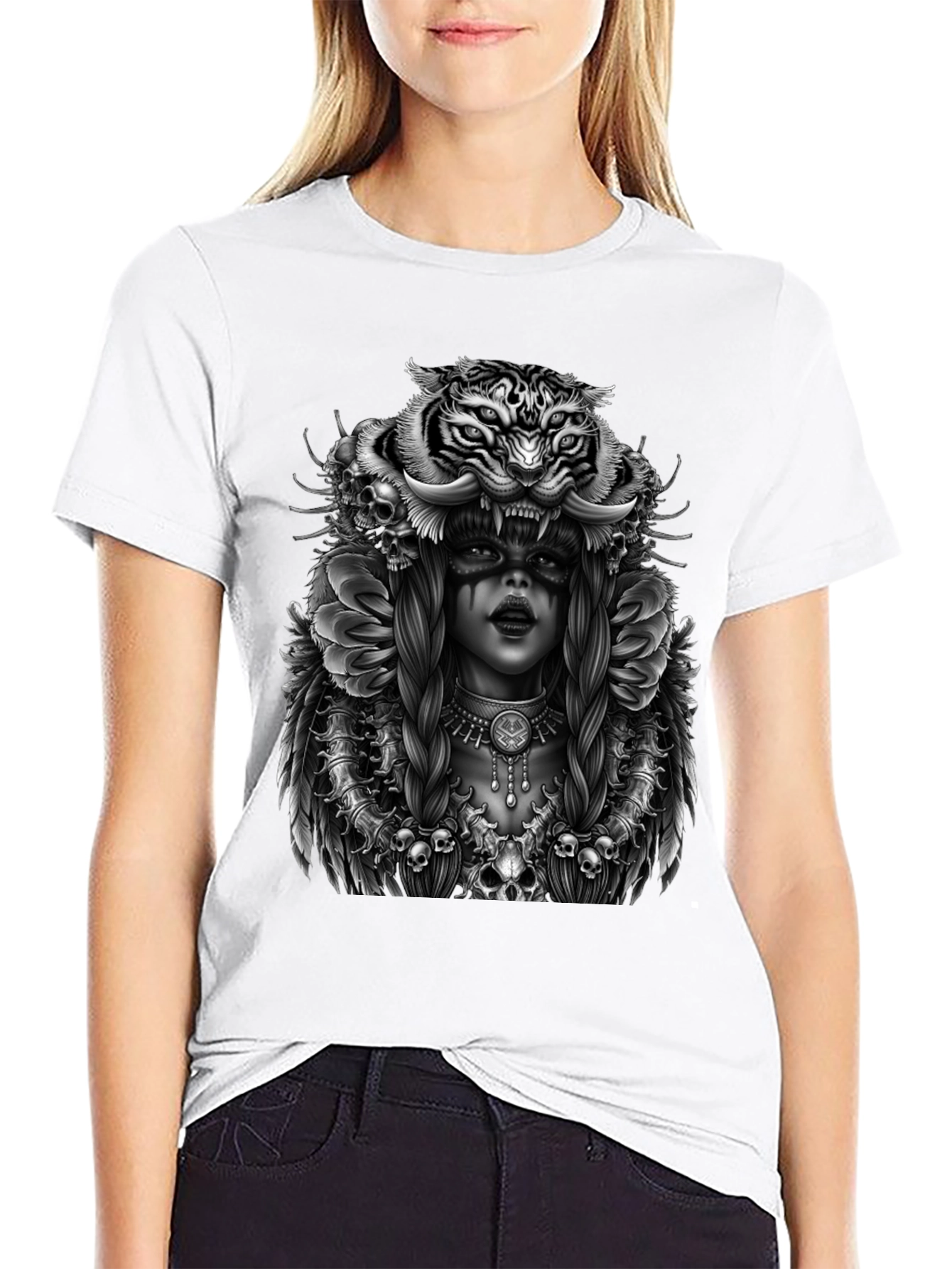 Tiger Queen Graphic T-Shirt - Unisex Black Tee