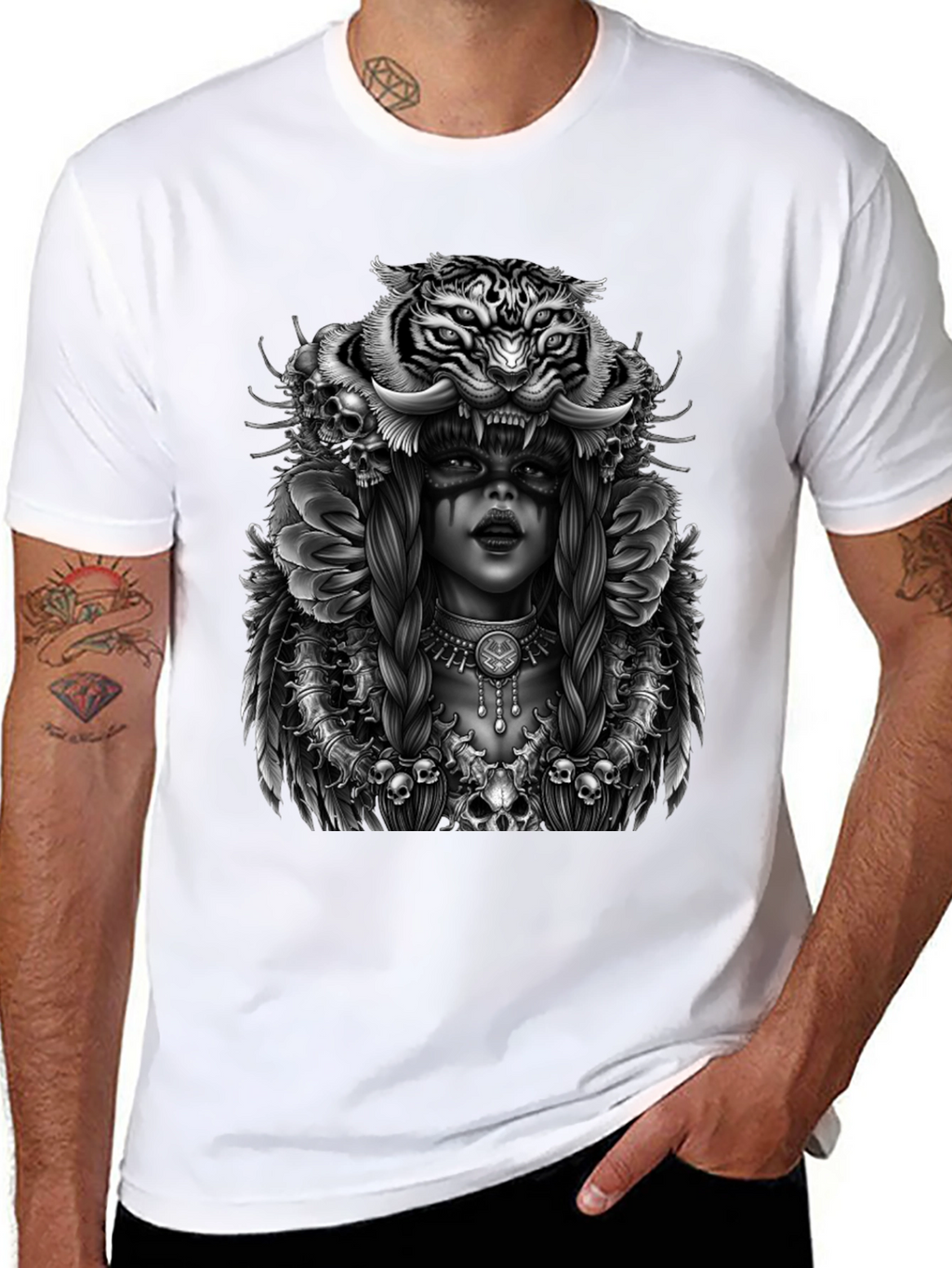 Tiger Queen Graphic T-Shirt - Unisex Black Tee
