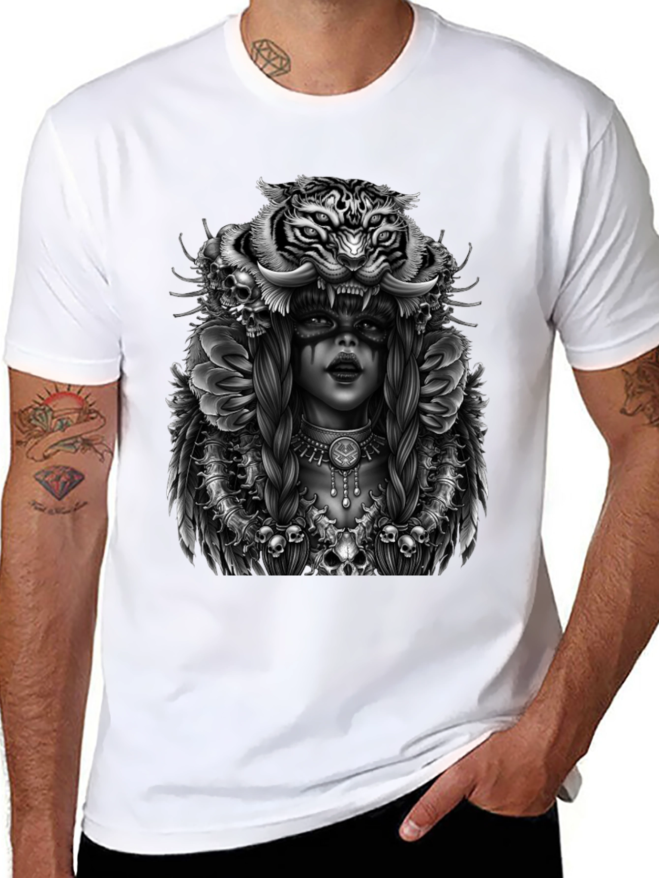 Tiger Queen Graphic T-Shirt - Unisex Black Tee
