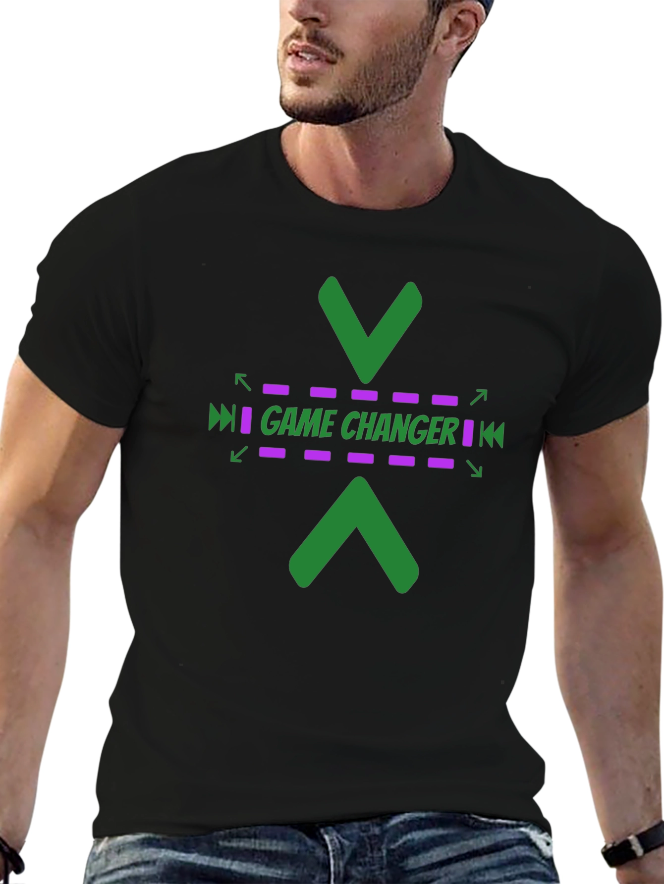 Game Changer Graphic Tee - Stylish Black T-Shirt
