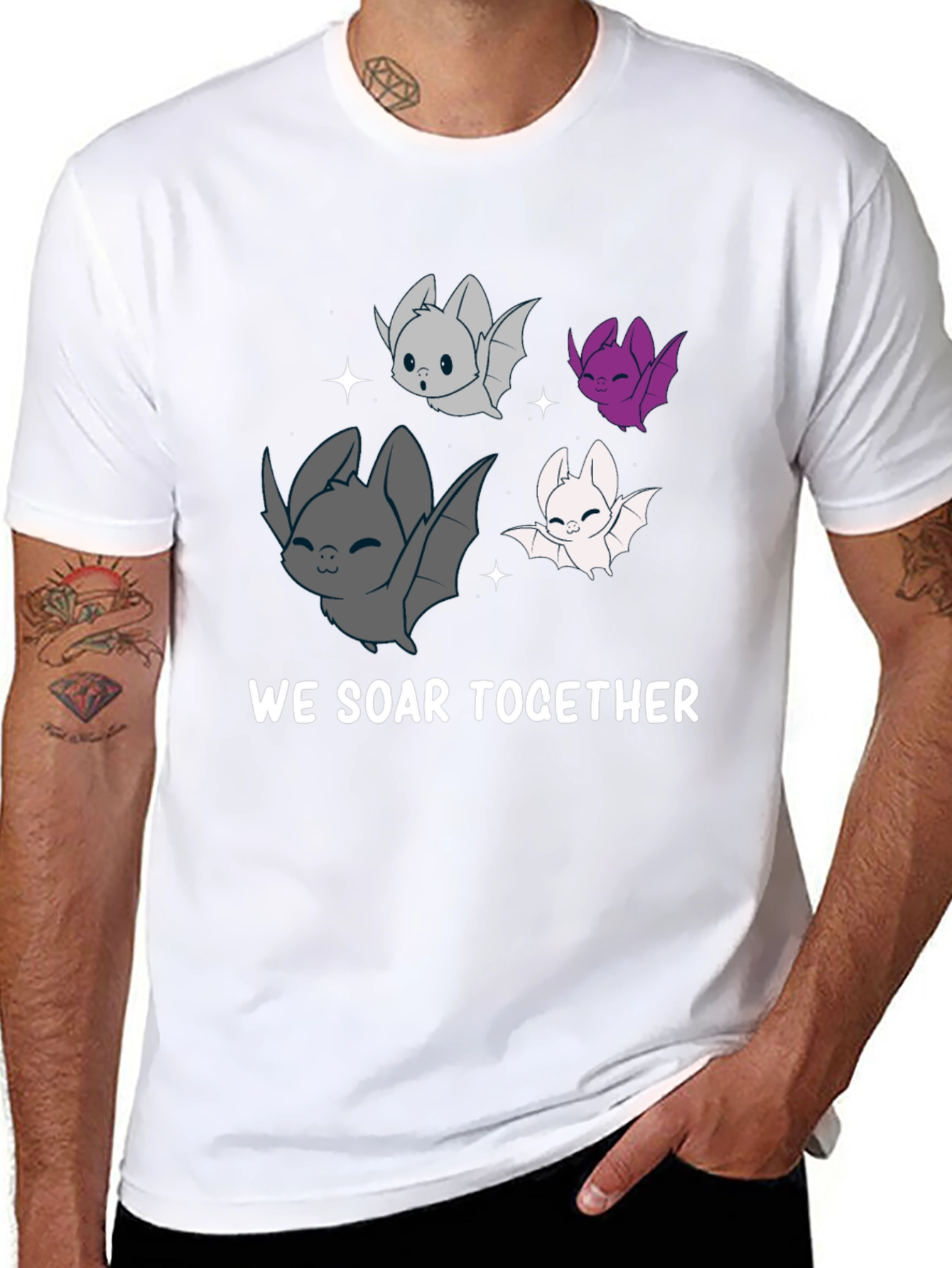 Cute Bat T-Shirt - We Soar Together