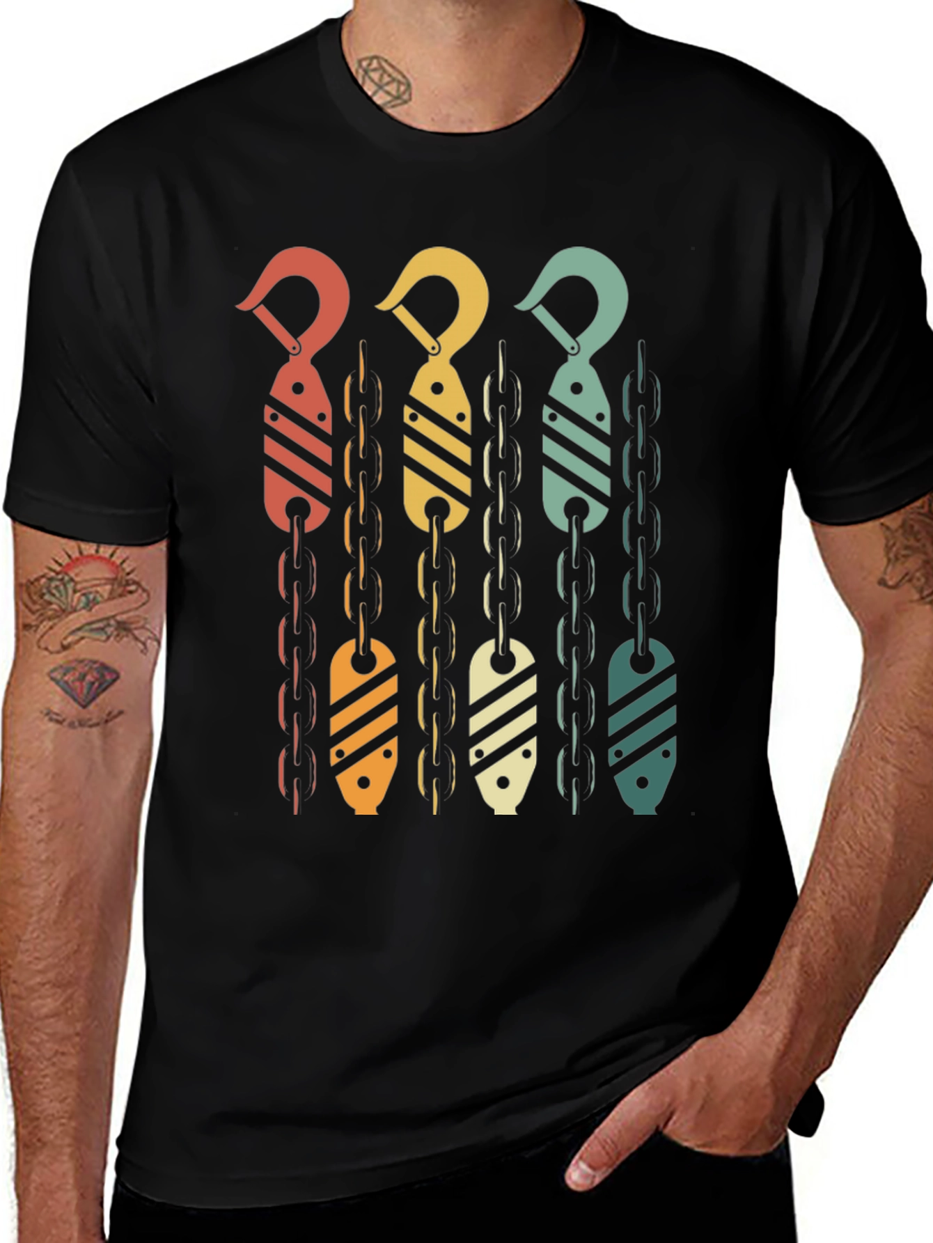 Retro Crane Hook T-Shirt - Vintage Style