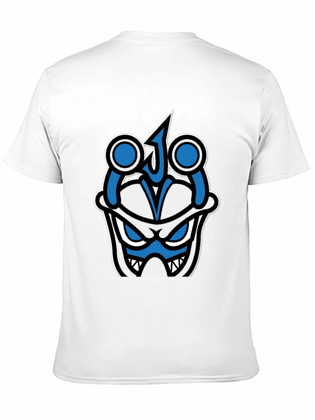 Graphic T-Shirt - Blue & White Angry Face
