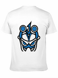 Graphic T-Shirt - Blue & White Angry Face
