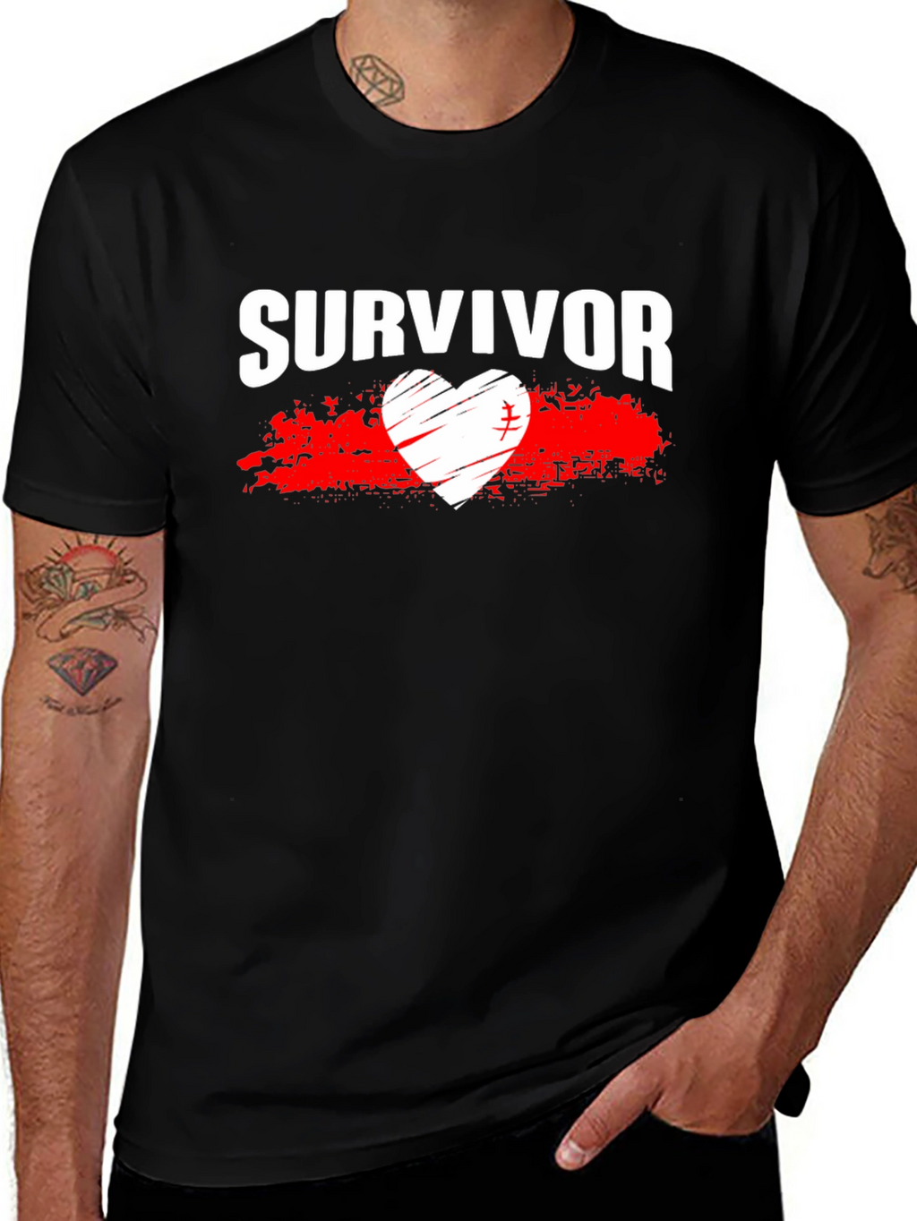 Survivor Heart Graphic T-Shirt