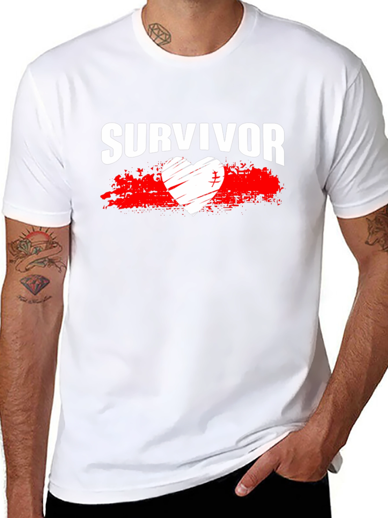 Survivor Heart Graphic T-Shirt