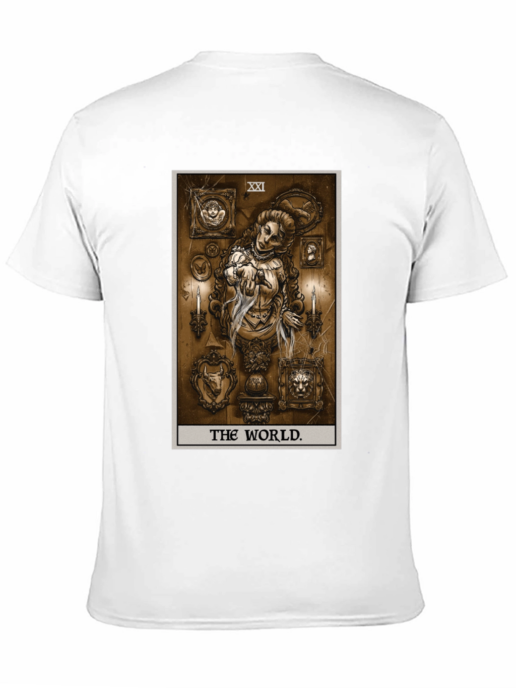 The World Tarot Card Black T-Shirt