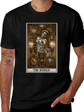The World Tarot Card Black T-Shirt