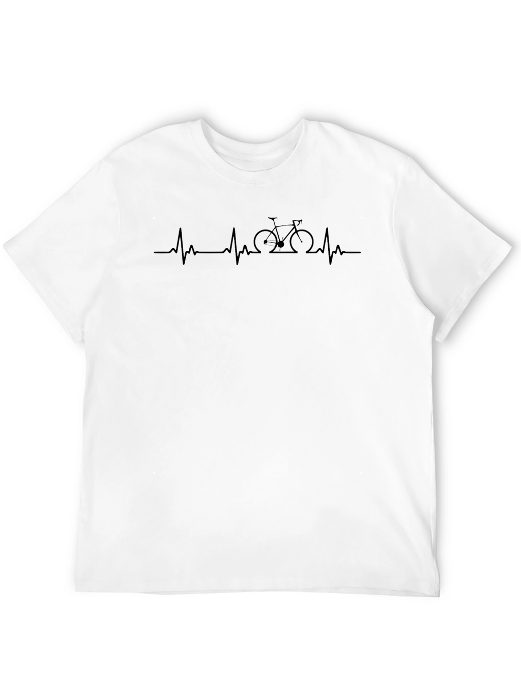 Heartbeat Bicycle Rider Graphic Tee - Black