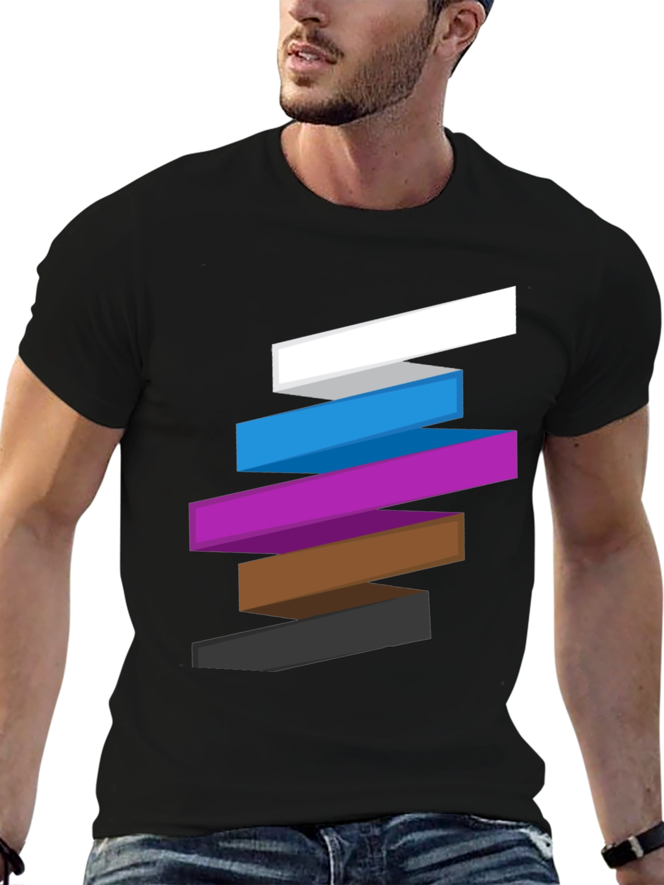 Abstract Block Graphic Tee - Stylish Casual Wear