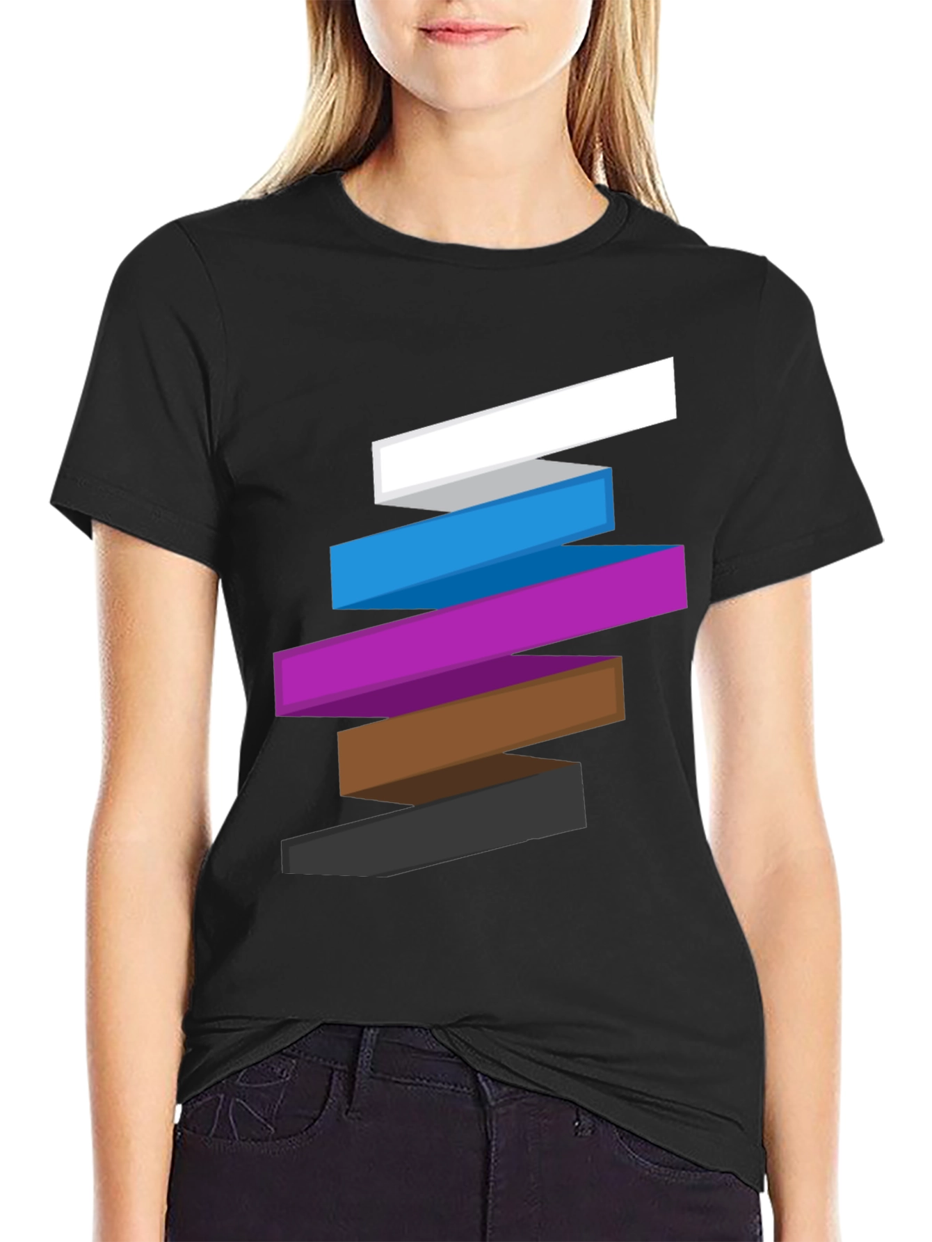 Abstract Block Graphic Tee - Stylish Casual Wear