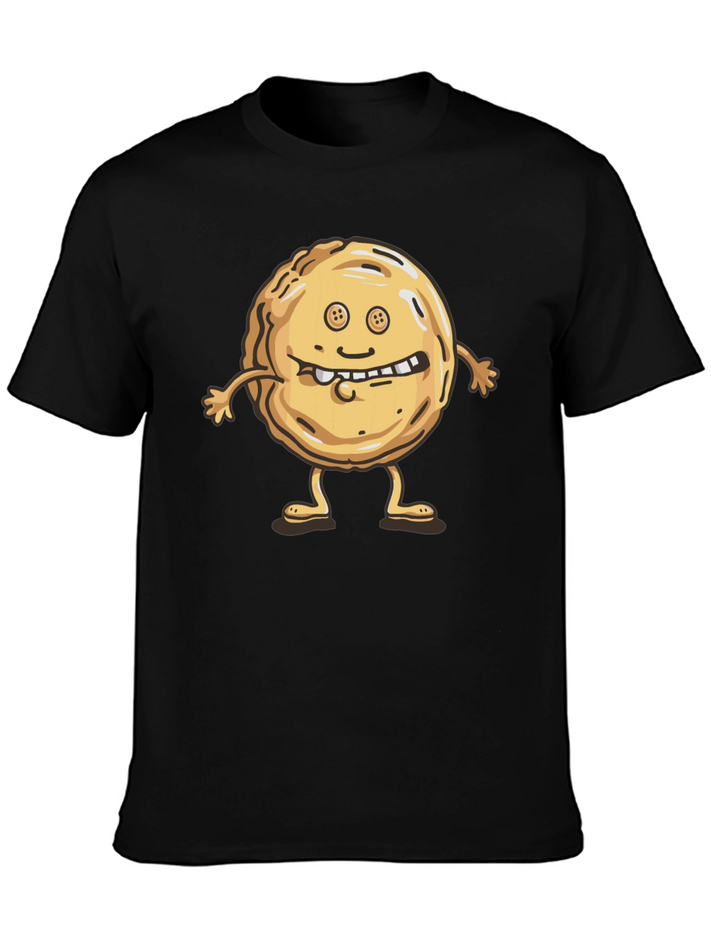 Funny Cookie Character Black T-Shirt