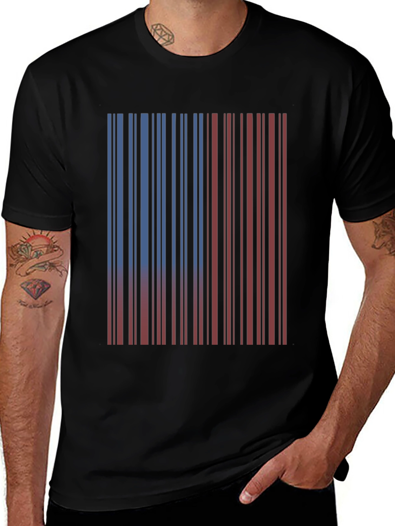 Barcode Design T-Shirt - Casual Style