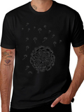 Dandelion Print Black T-Shirt