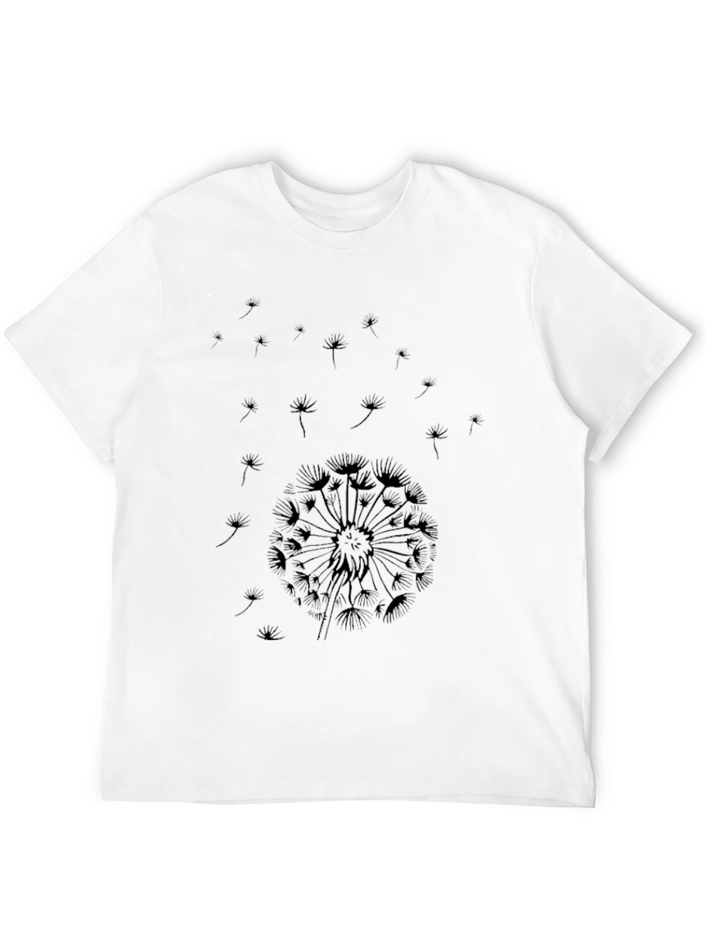 Dandelion Print Black T-Shirt