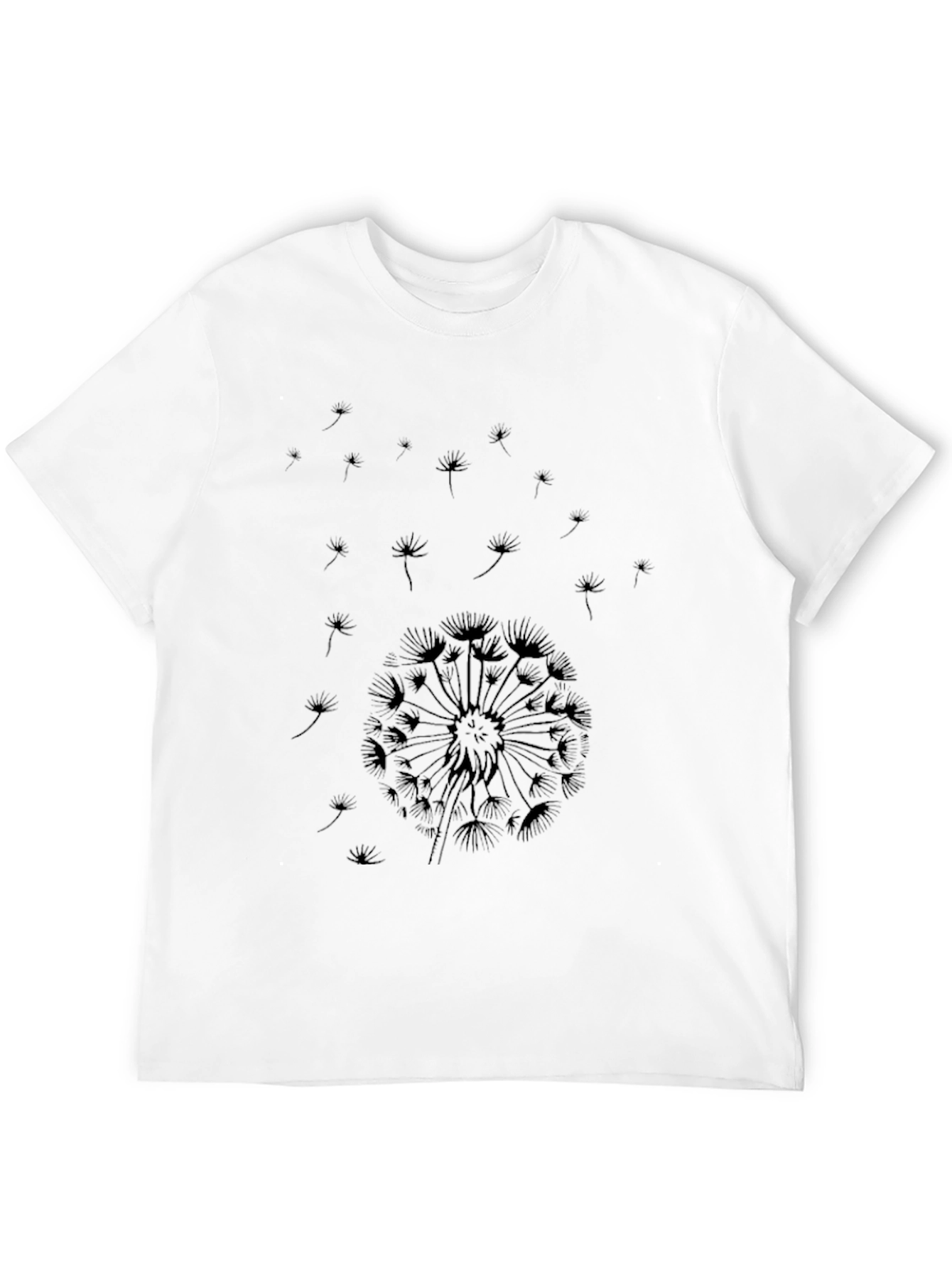 Dandelion Print Black T-Shirt