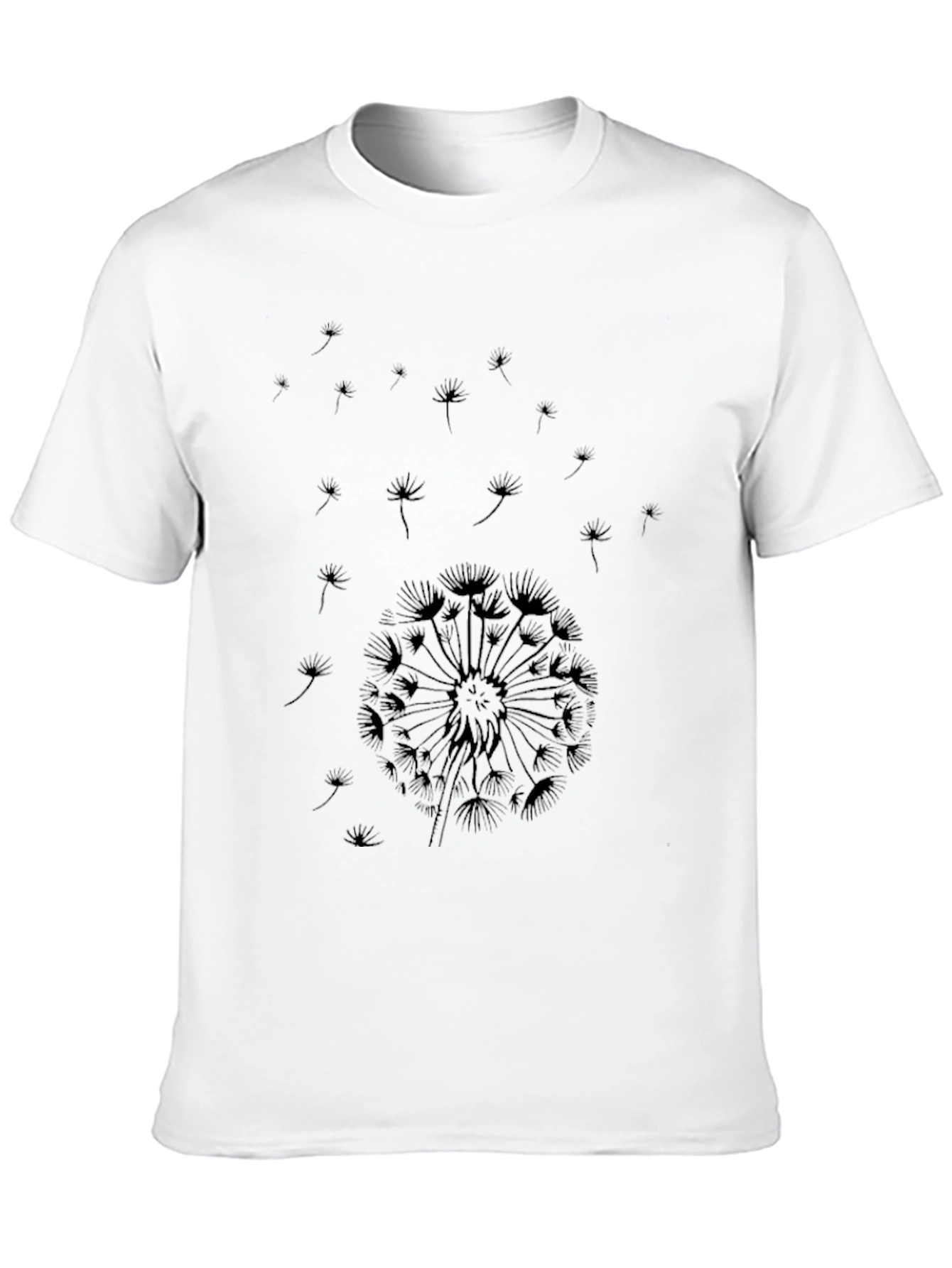 Dandelion Print Black T-Shirt