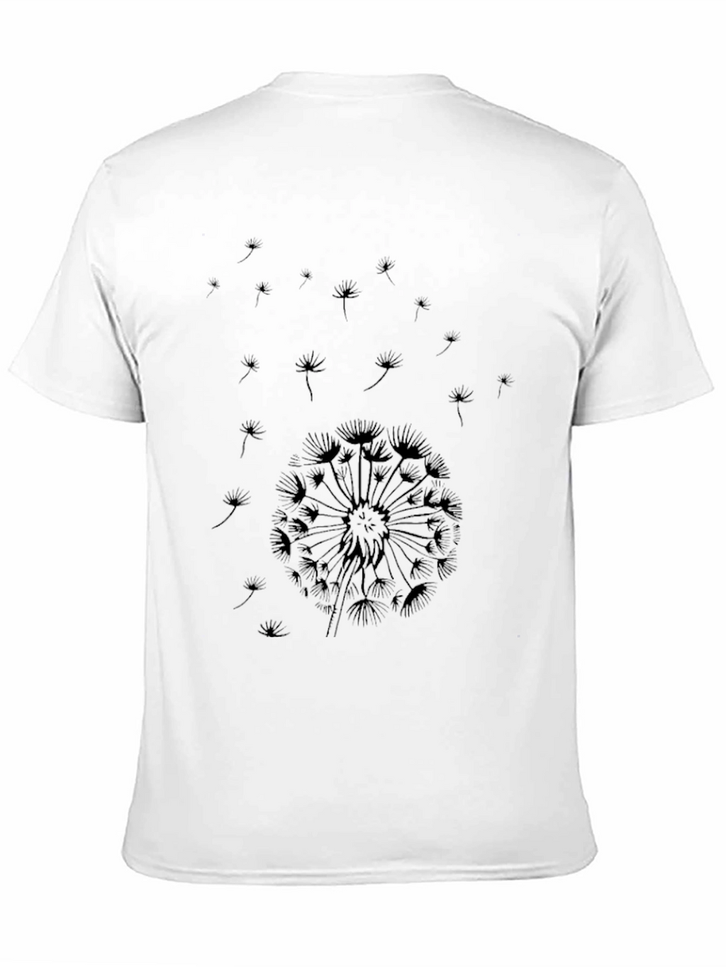 Dandelion Print Black T-Shirt