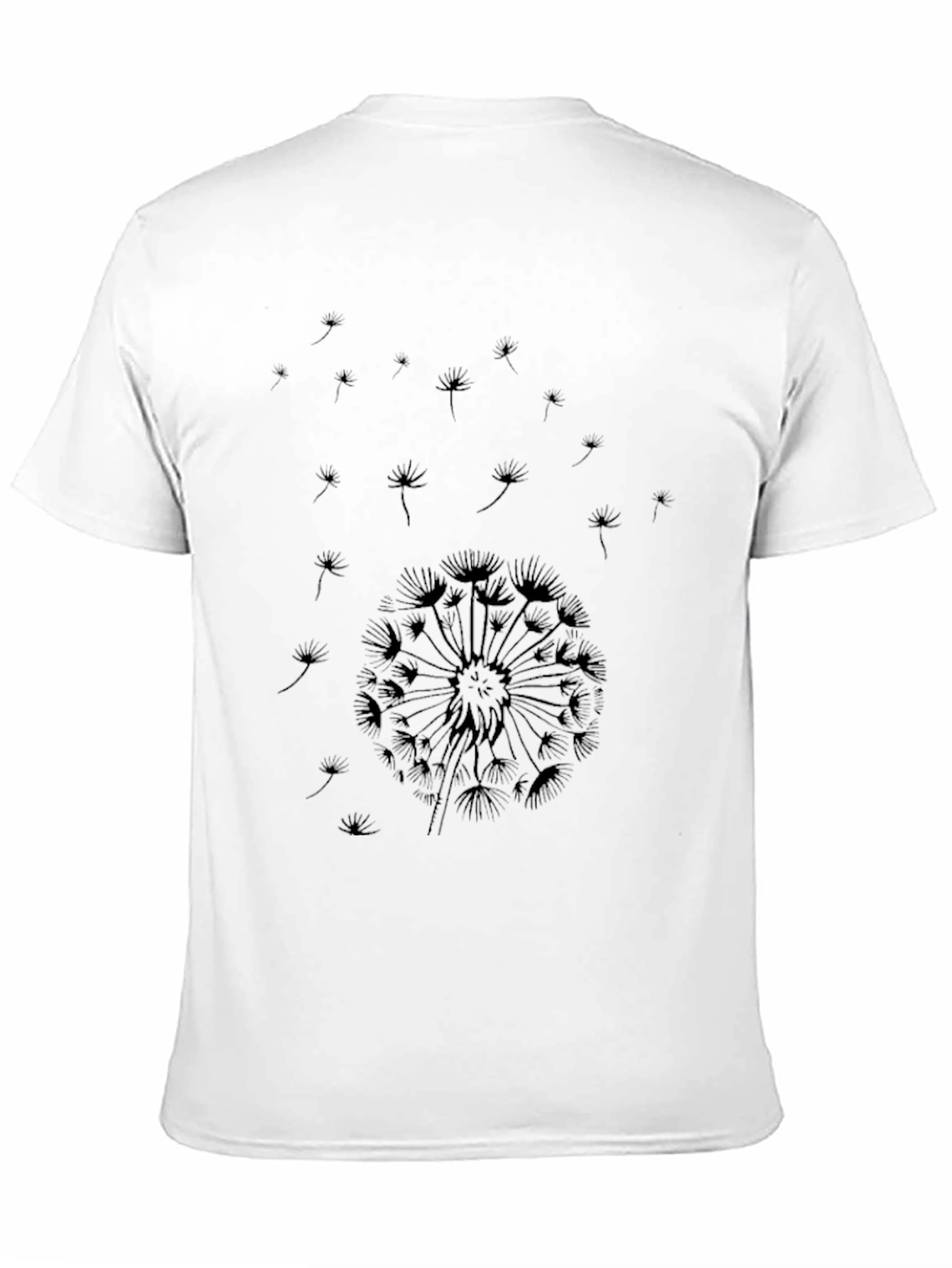 Dandelion Print Black T-Shirt