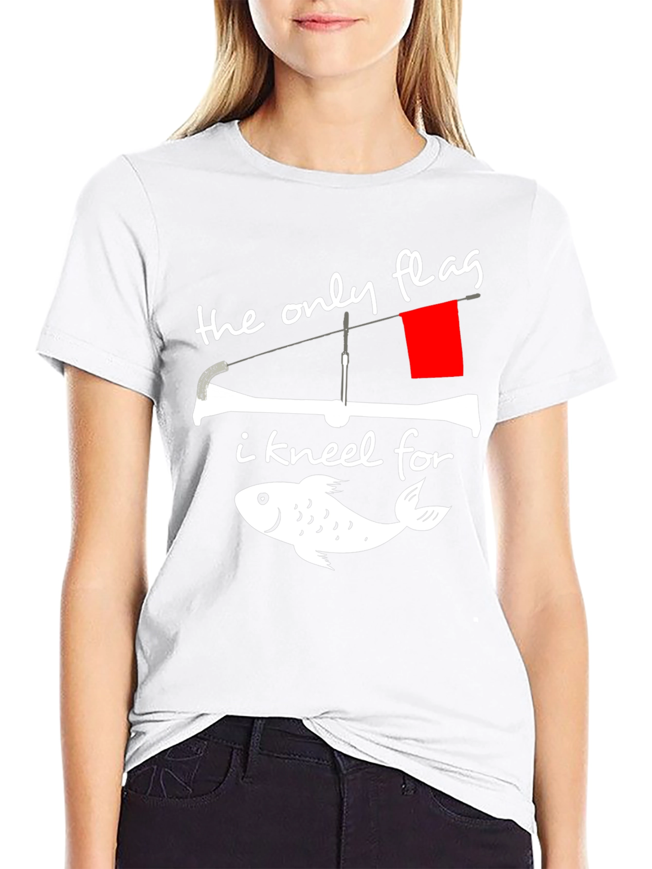 Fishing Flag Graphic Tee - The Only Flag I Kneel For